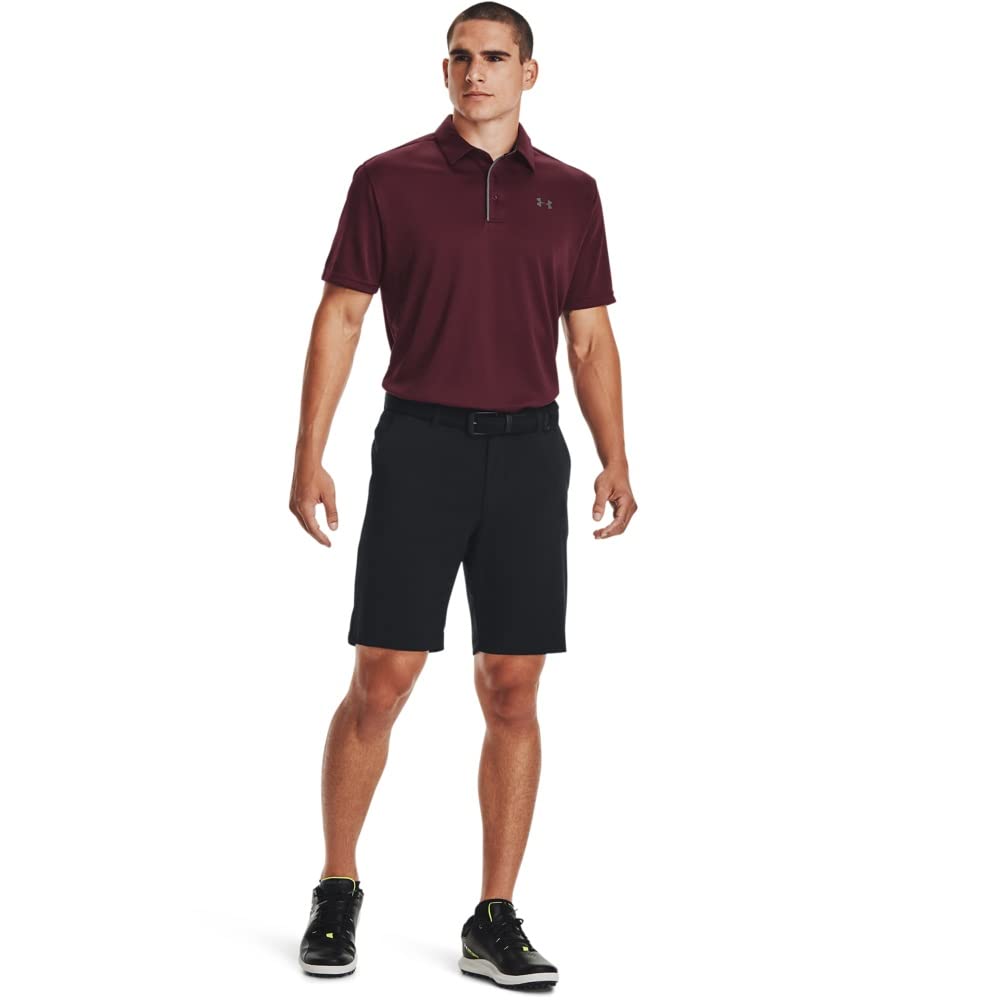 Under Armour Men's Tech Golf Polo, Maroon (609)/Graphite, Large Tall