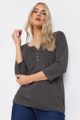 Long Tall Sally LTS Tall 2 Pack Cotton Henley Tops Black 8