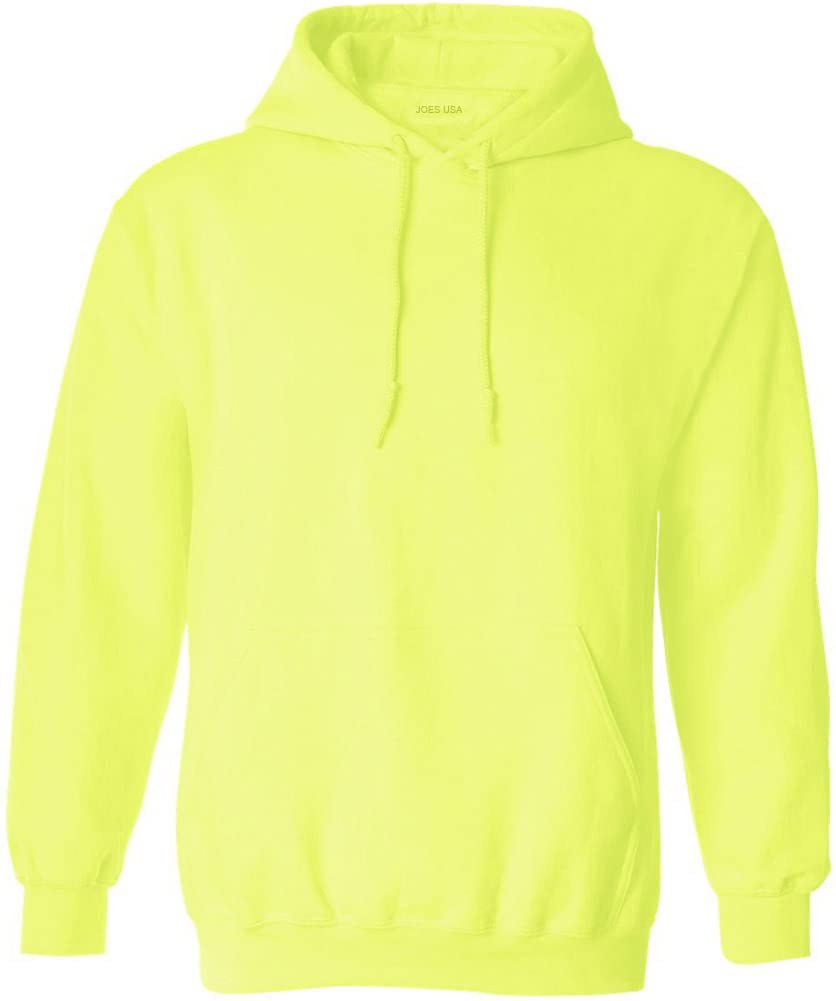 Joe's USA Big and Tall Hoodies for Men Pullover Hooded Sweatshirt-4XLT-Safety Green