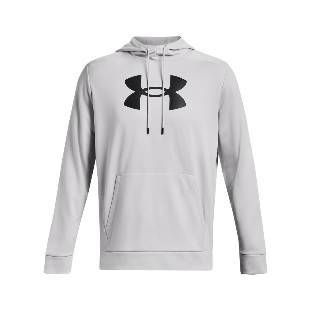 Under Armour mens Armour Fleece Big Logo Hoodie, (014) Halo Gray / / Black, Large Tall