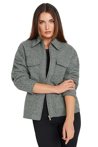 Long Tall Sally Lts Tall Women's Textured Shacket Grey 14