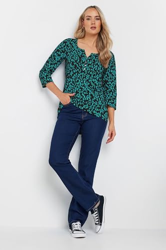 Long Tall Sally LTS Tall Abstract Cotton Henley Top Black 6