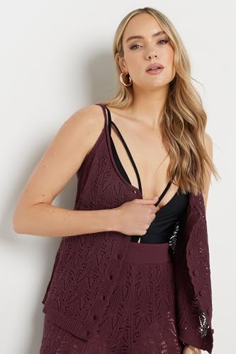 Long Tall Sally Lts Tall Pointelle Knit Button Cami Top Purple 14-16