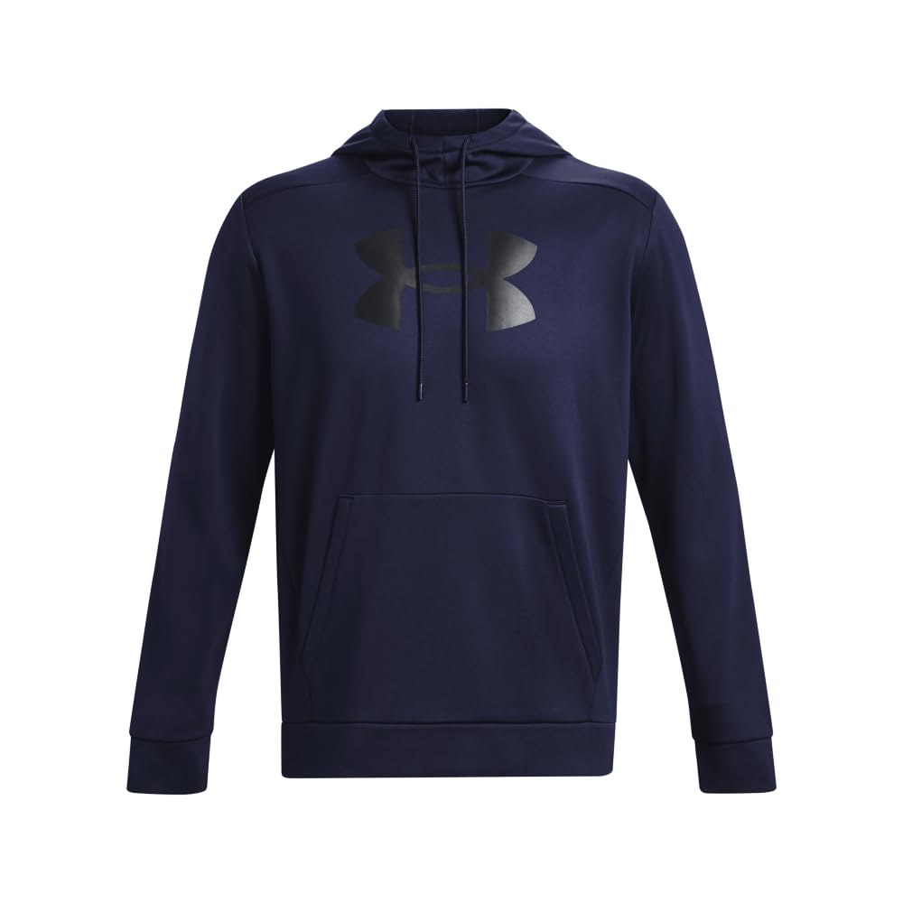 Under Armour mens Armour Fleece Big Logo Hoodie, (410) Midnight Navy / / Black, Large Tall