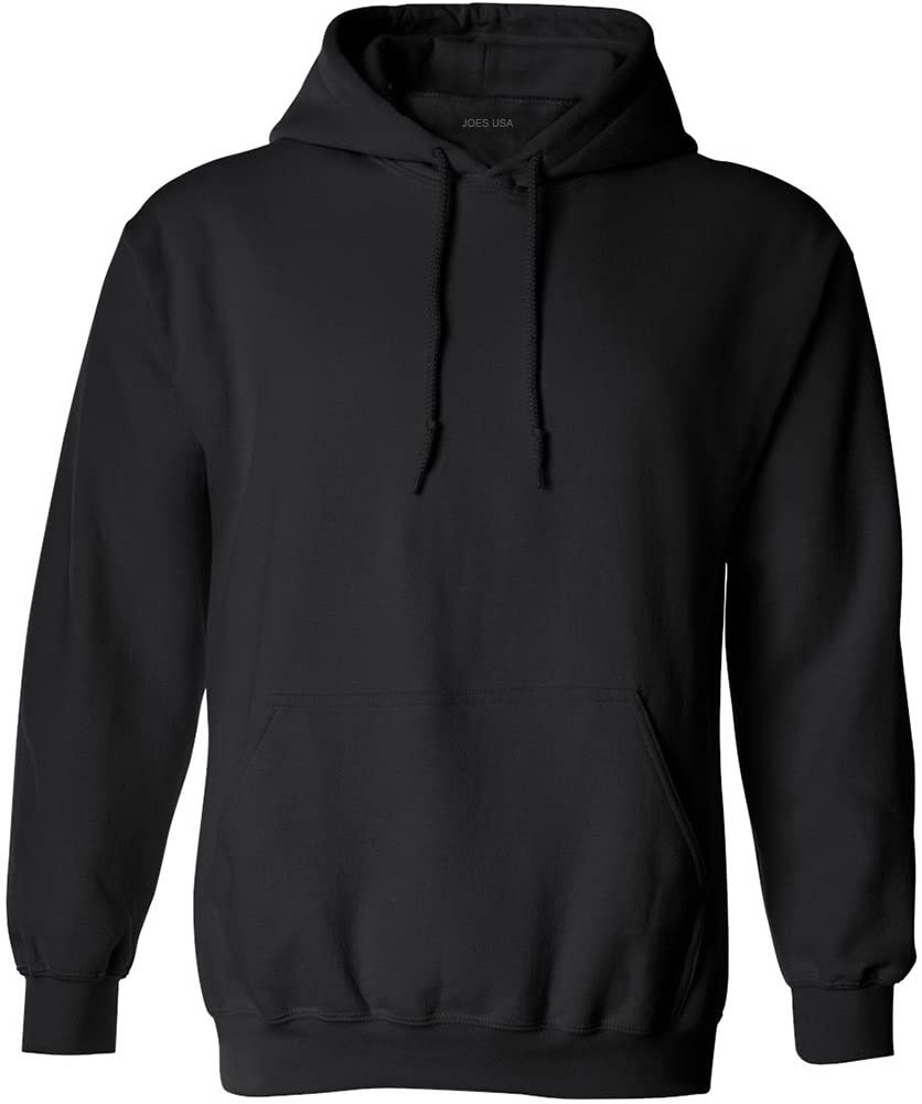 Joe's USA Big and Tall Hoodies for Men Pullover Hooded Sweatshirt-4XLT-Black