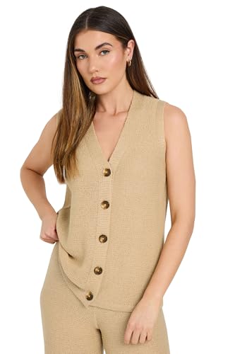 Long Tall Sally LTS Tall Knitted Button Waistcoat Vest Natural 6-8