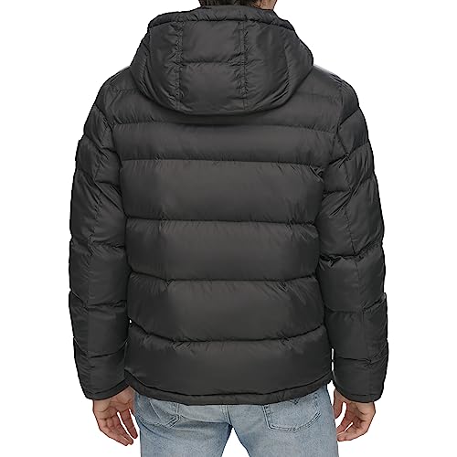 Tommy Hilfiger Men's Classic Hooded Puffer Jacket (Standard and Big & Tall), black, 3X-Large Tall