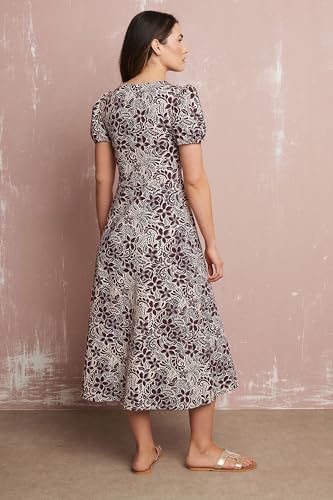 Long Tall Sally LTS Tall Floral Puff Sleeve Midi Dress Purple 12