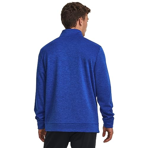 Under Armour mens Armour Fleece Twist Quarter Zip, (400) Team Royal / / Black, Large Tall
