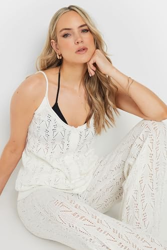 Long Tall Sally Lts Tall Pointelle Knit Button Cami Top Ivory 18-20