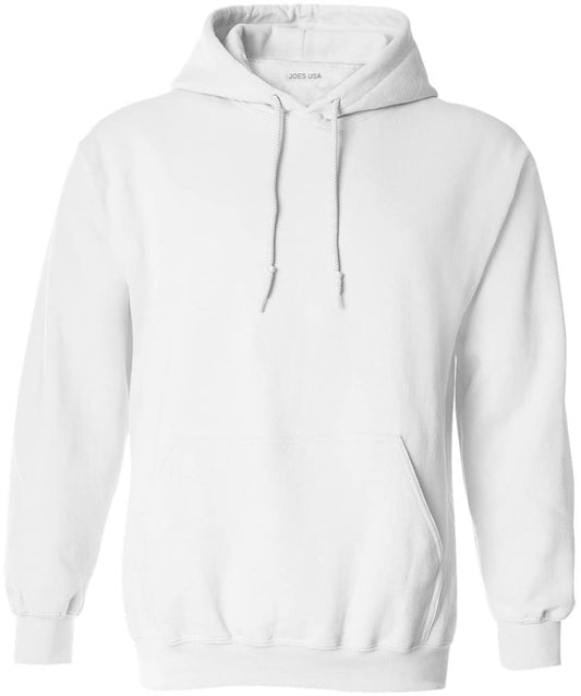 Joe's USA Big and Tall Hoodies for Men Pullover Hooded Sweatshirt-LT-White