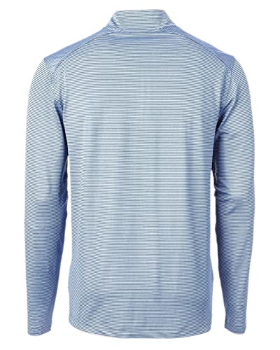 Cutter & Buck Virtue Eco Pique Micro Stripe Recycled Mens Big & Tall Quarter Zip, Atlas/Navy Blue