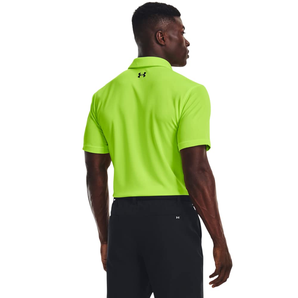 Under Armour Men's Tech Golf Polo, (369) Lime Surge / / Black, Small Tall