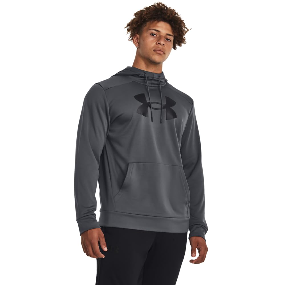 Under Armour mens Armour Fleece Big Logo Hoodie, (012) Pitch Gray / / Black, Large Tall