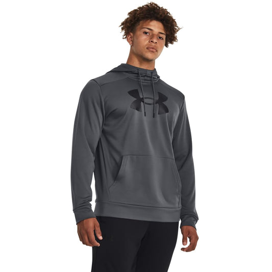 Under Armour mens Armour Fleece Big Logo Hoodie, (012) Pitch Gray / / Black, Large Tall