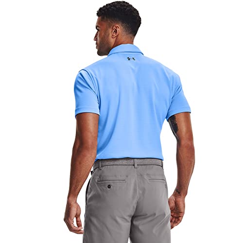 Under Armour Men's Tech Golf Polo, Carolina Blue (475)/Pitch Gray, Small Tall