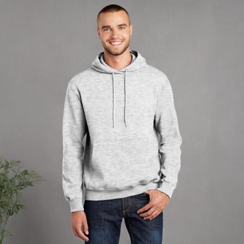 Port & Co TALL Essential Fleece Pullover Hooded Sweatshirt-PC90HT-4XLT-Ash