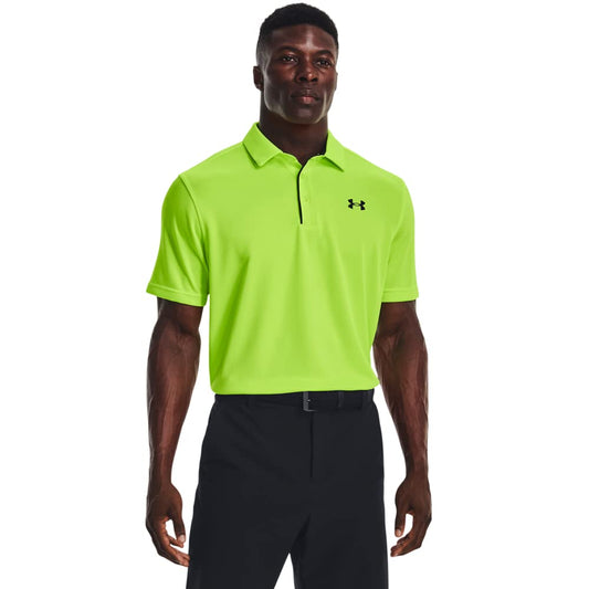 Under Armour Men's Tech Golf Polo, (369) Lime Surge / / Black, Small Tall