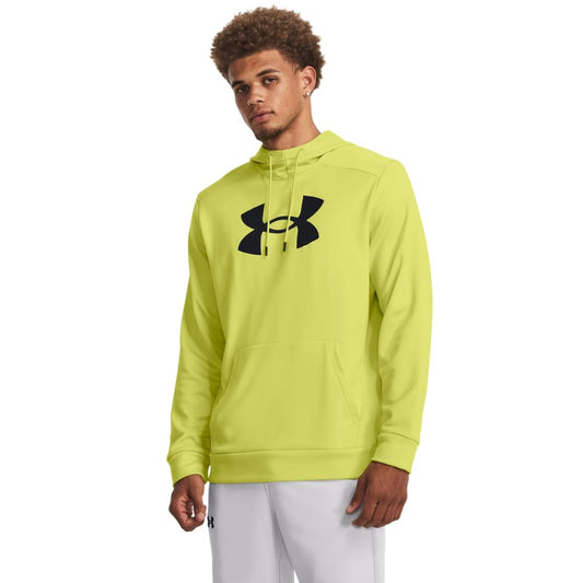 Under Armour mens Armour Fleece Big Logo Hoodie, (743) Lime Yellow / / Black, Large Tall
