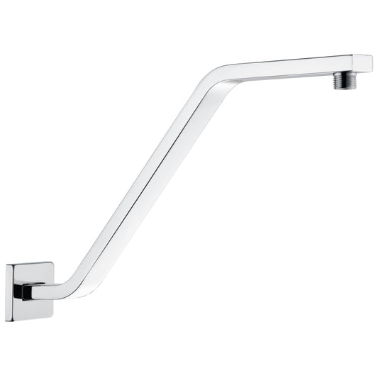 Square Shower Head Extension Arm with Flange 16.5 Inch Extra Long S Shaped Shower Head Riser Pipe, Uvish Stainless Steel High Rise Goose Neck Shower Extender, Standard 1/2" Connection, White