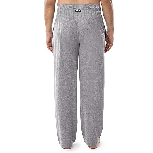 IZOD Men's Jersey Knit Sleep Pant, Grey Heather, Large Tall