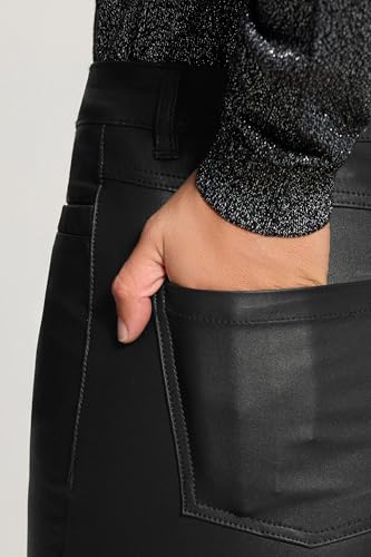 Long Tall Sally LTS Tall Faux Leather Skinny Pants Black 12