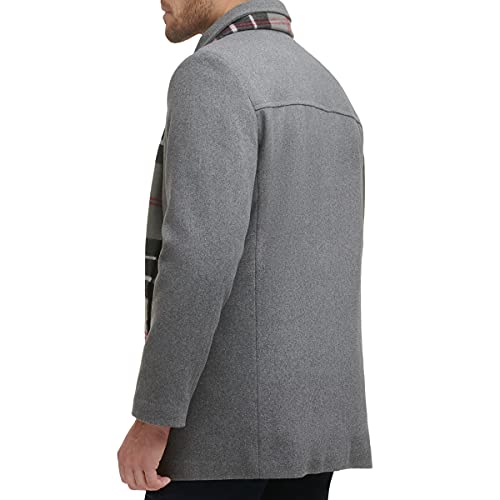 Dockers Men's Weston Wool Blend Coat with Scarf (Regular and Big & Tall), Light Grey, X-Large