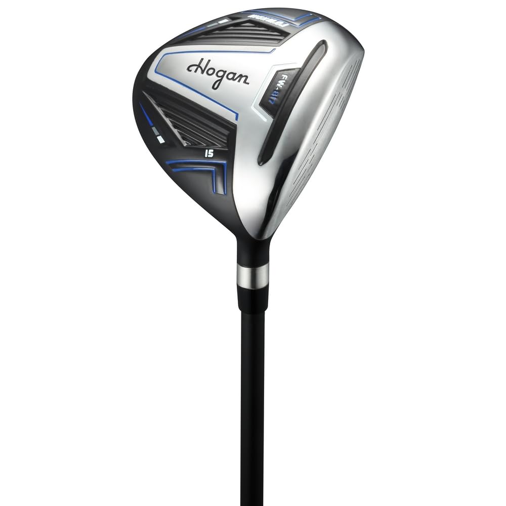 Hogan Golf FW-817 Men Right Graphite/Steel 1 Inch Longer Golf Clubs Set with Cart Bag, Stiff Flex