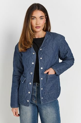 Long Tall Sally Lts Tall Denim Quilted Jacket Dark Blue 16