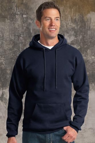Port & Co TALL Essential Fleece Pullover Hooded Sweatshirt-PC90HT-4XLT-Navy