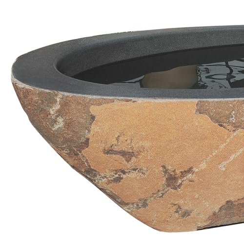 CHETTO C 84" Bathtub Freestanding Tub Oval Marble Soaking Bathtub With Pop-Up Drain Sepia-Toned