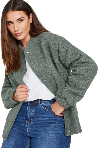 Long Tall Sally Lts Tall Boucle Bomber Jacket Grey 18-20