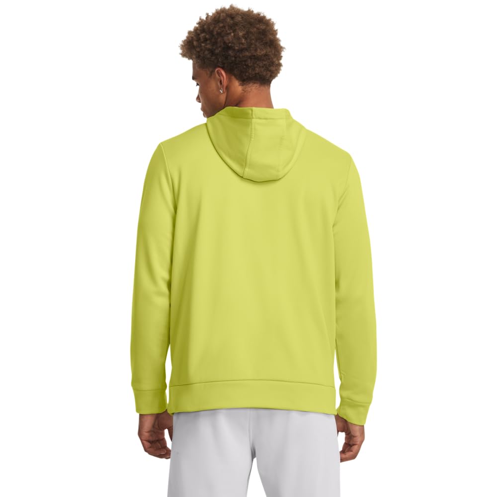 Under Armour mens Armour Fleece Big Logo Hoodie, (743) Lime Yellow / / Black, Large Tall