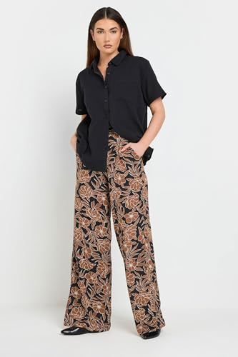 Long Tall Sally LTS Tall Floral Print Wide Leg Pants Orange 18