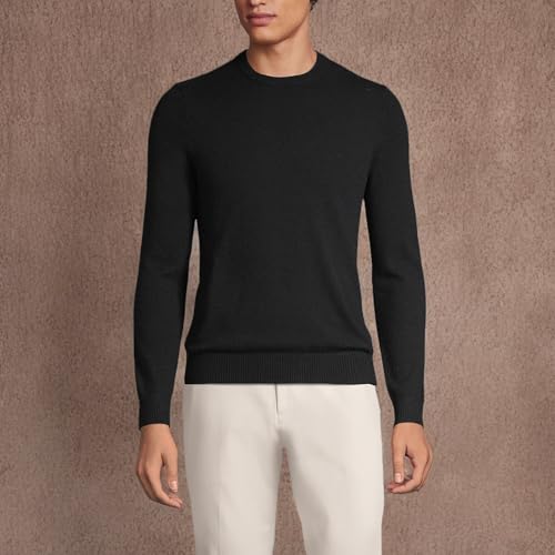 Lands' End Mens Fine Gauge Cashmere Sweater Black Tall Large