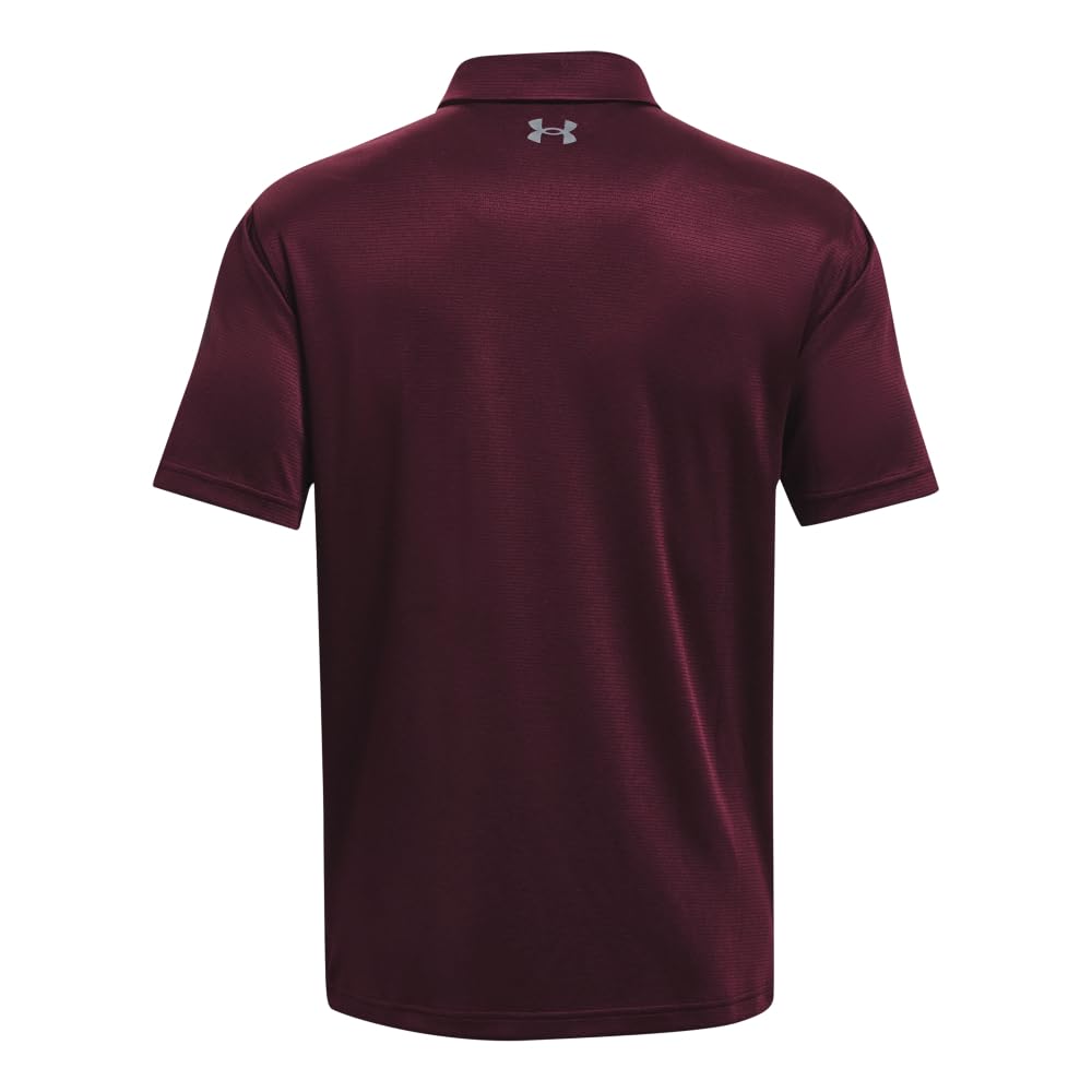 Under Armour Men's Tech Golf Polo, (601) Dark Maroon / / Pitch Gray, Large Tall