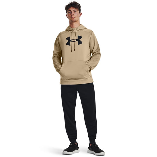 Under Armour mens Armour Fleece Big Logo Hoodie, (299) City Khaki / / Black, X-Large Tall
