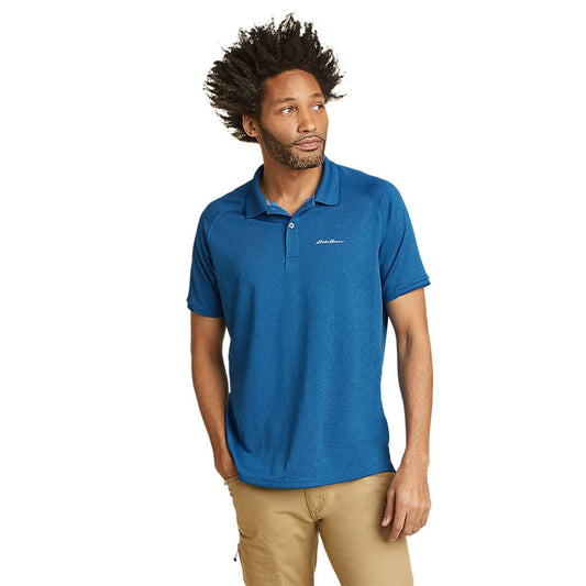Eddie Bauer Men's Resolution Pro Short-Sleeve Polo 2.0, Pacific Blue, Medium, Tall