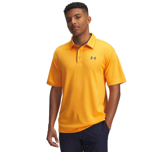 Under Armour Men's Tech Golf Polo, (793) Squad Orange / / Pitch Gray, Small Tall