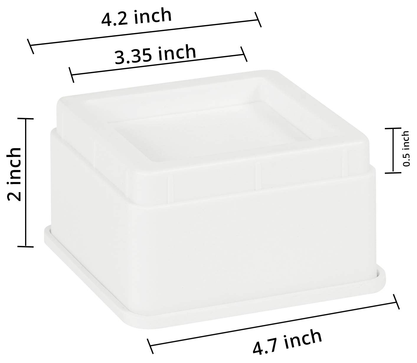 Utopia Bedding Bed Risers 2 Inch - Pack of 8 - Adjustable Furniture Risers 2 & 4 inch - Anti Slip Foam & Rubber Pad - Stackable Bed Lifts Risers Heavy Duty for Sofa, Bed, Table, Couch & Chair (White)