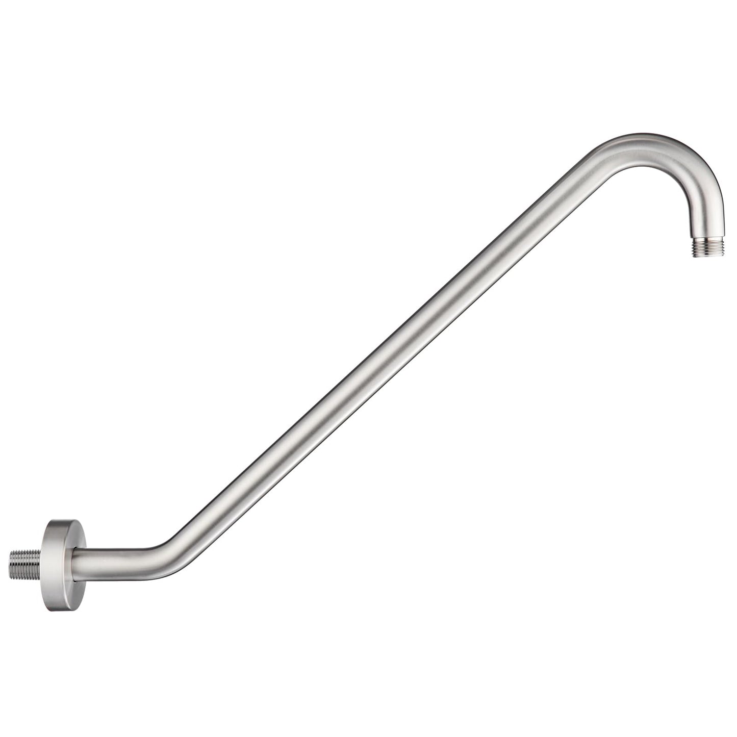 Shower Head Extension Arm with Flange Uvish 17" S Shaped Shower Head Riser Pipe, Stainless Steel High Rise Extra Long Goose Neck Shower Extender Arm, Standard 1/2" Connection, Brushed Nickle