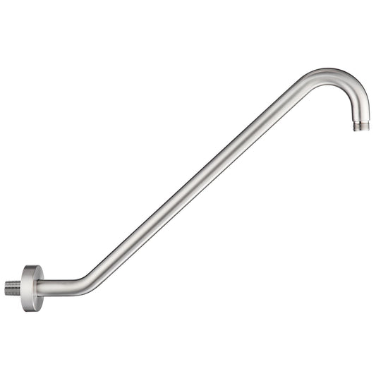 Shower Head Extension Arm with Flange Uvish 17" S Shaped Shower Head Riser Pipe, Stainless Steel High Rise Extra Long Goose Neck Shower Extender Arm, Standard 1/2" Connection, Brushed Nickle
