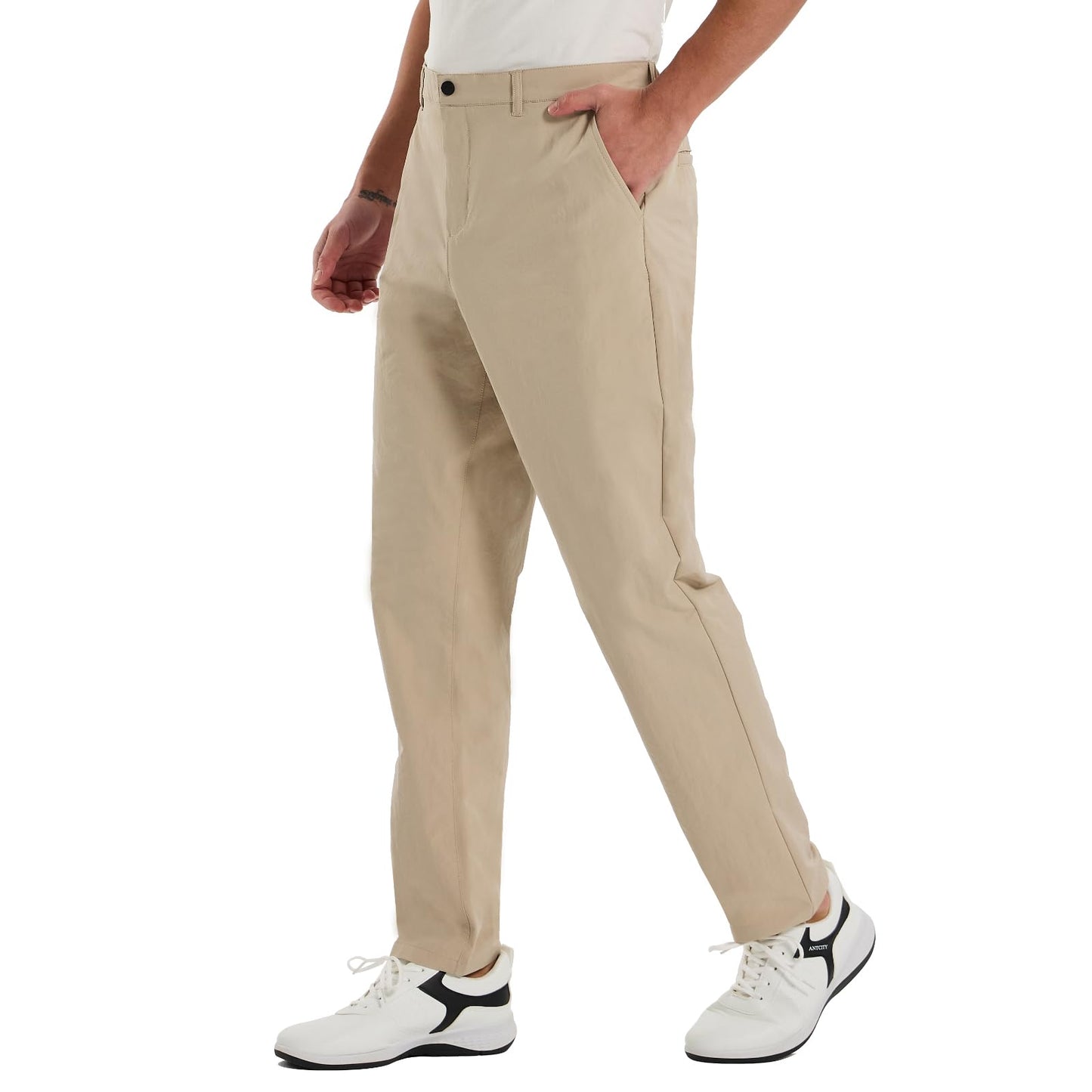 TALL MAXX Tall Men's 36"/38" Inseam Classic-Fit Casual Chino Pants Khaki