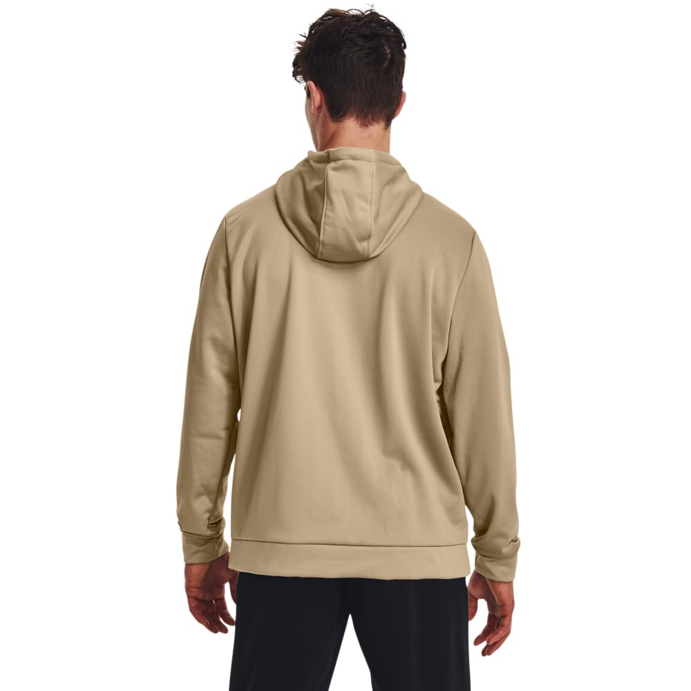 Under Armour mens Armour Fleece Big Logo Hoodie, (299) City Khaki / / Black, Large Tall