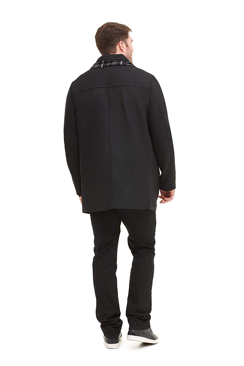 Dockers Men's Weston Wool Blend Coat with Scarf (Regular and Big & Tall) , Black, Large Tall Big & Tall