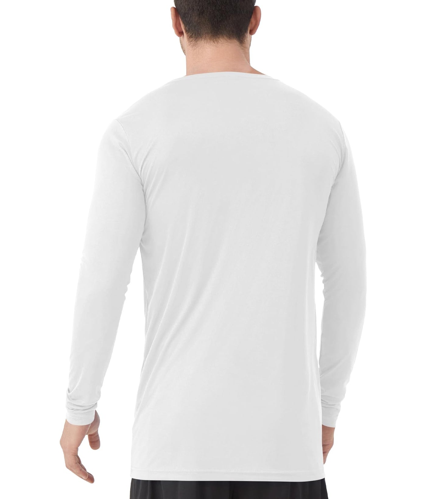 Men's Tall Rash Guard Long Sleeve T Shirts - UPF 50+ Sun Protection Tee Shirt for Fishing, Swim, Hiking White