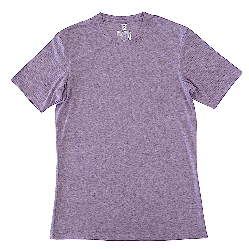 TallSlim Men's Tall Slim-Fit Short Sleeve Crewneck T-Shirt - Extra Long, Slim Fit, Preshrunk Easy Care, Purple, X-Large