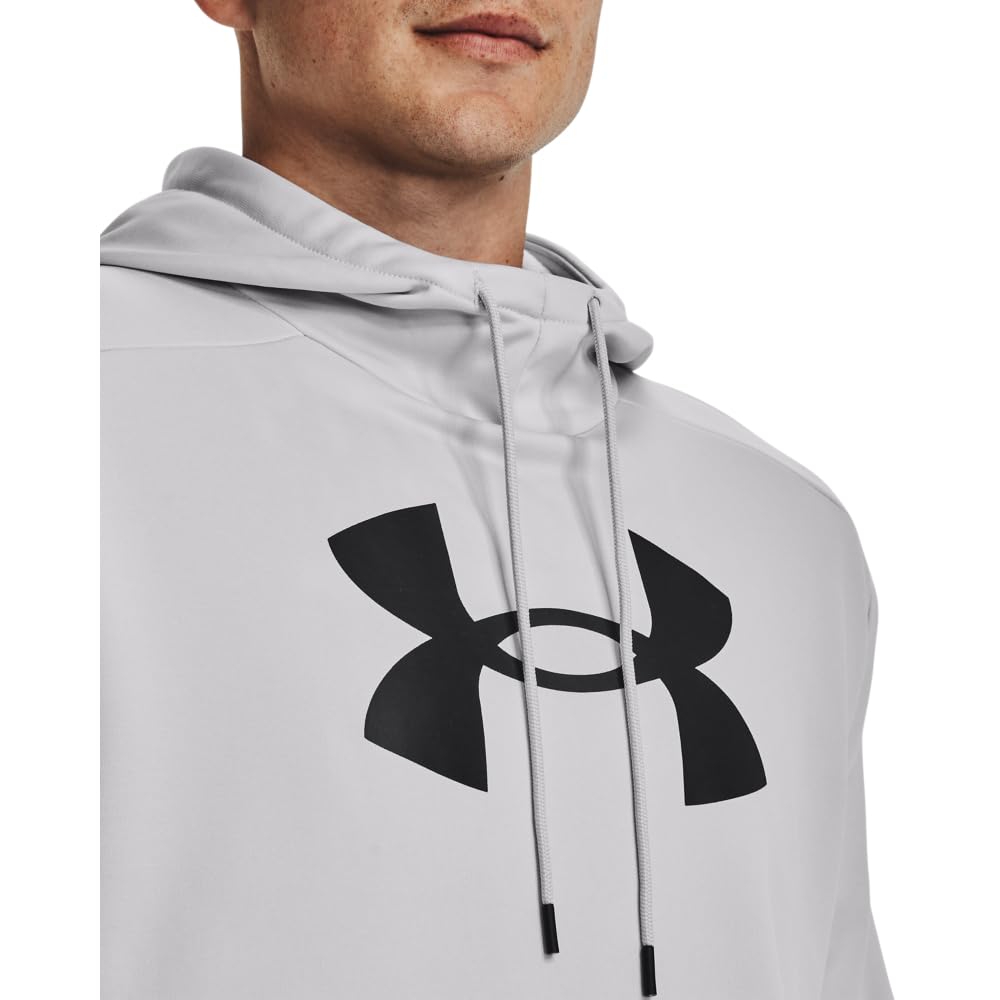 Under Armour mens Armour Fleece Big Logo Hoodie, (014) Halo Gray / / Black, Large Tall