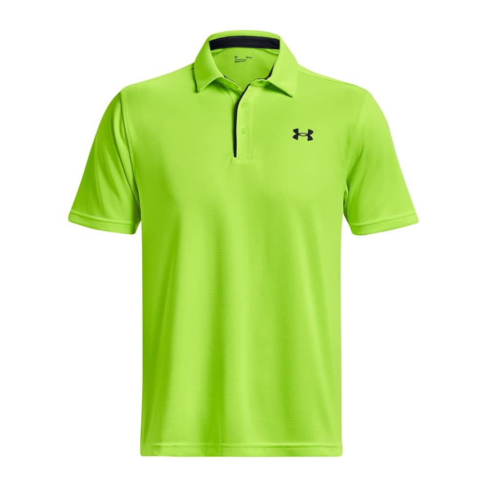 Under Armour Men's Tech Golf Polo, (369) Lime Surge / / Black, Small Tall