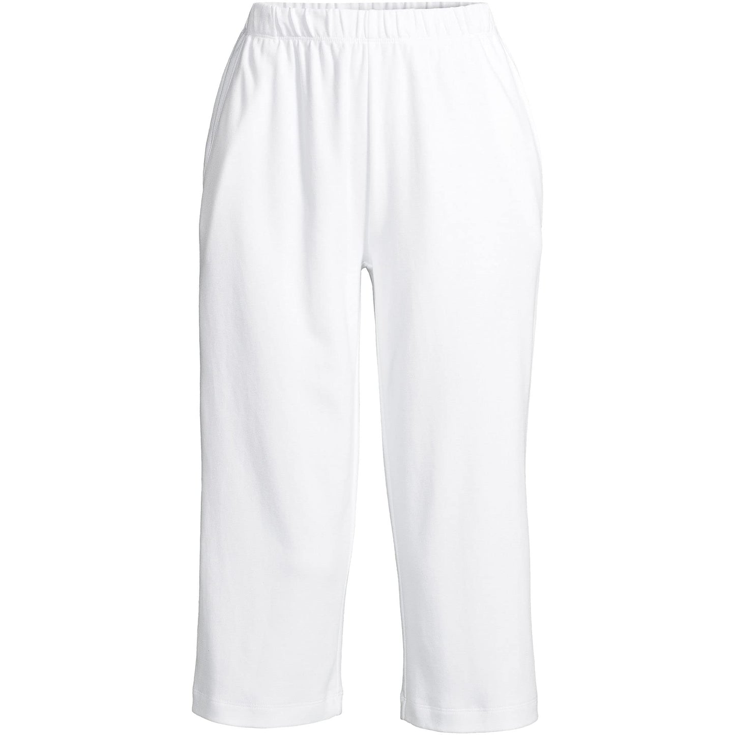 Lands' End Women s Sport Knit Capri Pants White Tall X-Large